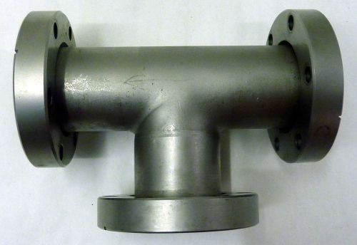 CF CONFLAT DN40 2.75&#034; FLANGE UHV TEE THREE WAY VACUUM FITTING STAINLESS STEEL
