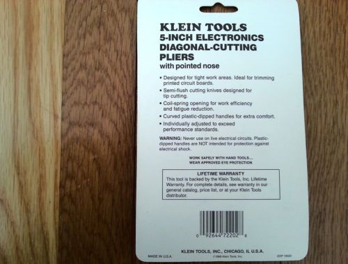 Klein tools d209-5c 5&#034; electronics diagonal cutting pliers for sale