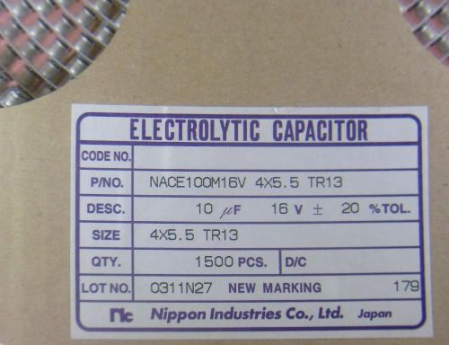 QTY (25 pieces)  SMD Aluminum Electrolytic Capacitor 16V 10 uf, 4 x 5.5 TR13