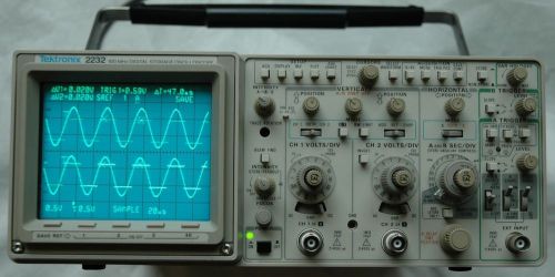 Tektronix 2232 100MHz Two Channel Digital Oscilloscope, Two Probes, Great