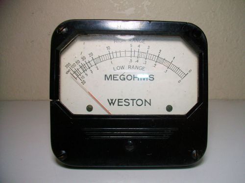 Vintage Weston IBM Megohms 796 High Low Range Industrial Panel Meter Tester