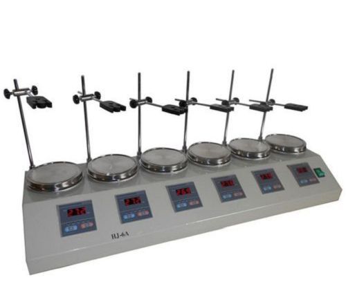 6 Heads Multi unit Digital Thermostatic Magnetic Stirrer Hotplate mixer 110V 220