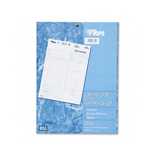 Tops Business Forms Snap-Off Job Invoice Form, Three-Part Carbonless, 50 Forms