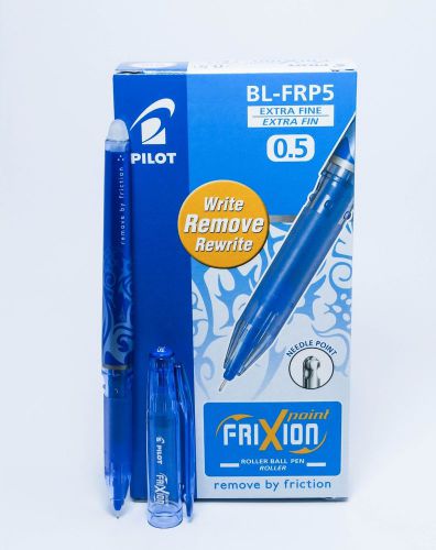 Pilot FriXion Erasable Pen Rollerball 0.5mm BL-FRP5 In Blue x12