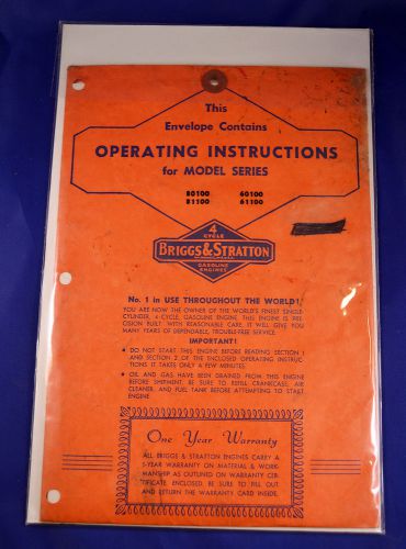 Vintage Briggs &amp; Stratton Operating Instructions Manual and Reliance Tiller Man.