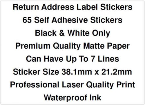 65 personalised return address label stickers for sale
