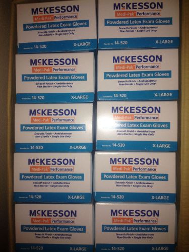 McKesson Powdered Exam Latex Exam Gloves 14-520 X-Large Case of 1000