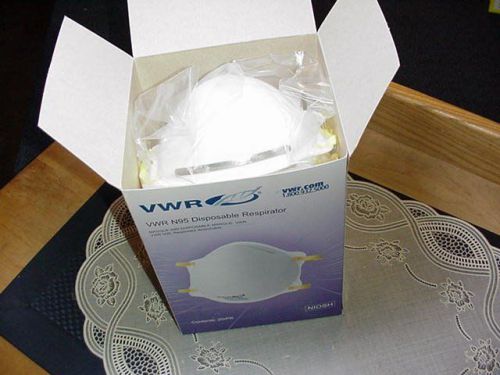 Box of 20 VWR N95 Disposable Respirator Face Masks Meets NIOSH Req 89201-508
