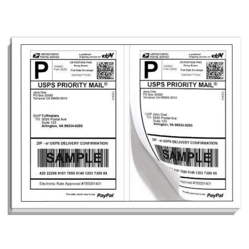 Labels 8.5x5.5 - 10000 Shipping Labels Half-Sheet Self-Adhesive USPS UPS FedEx