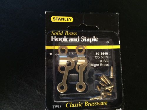stanley solid brass hook and staple~ NEW