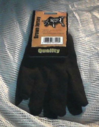 New 1 Pair Brown Jersey Quality Work Gloves Mens/Womens Standard One Size