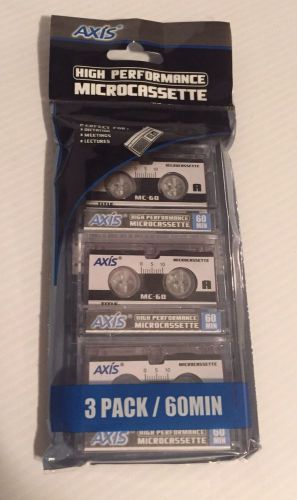 Axis 60-Minute High Performance Micro Cassette Tapes, 3 Pack # 58020