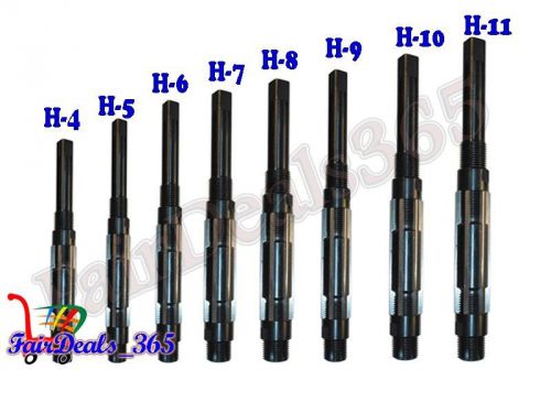8 piece adjustable hand reamer set h-4 to h-11 sizes 15/32 inch to 1.1/16 inch for sale