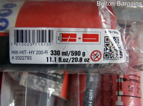 LOT OF 6 HILTI HIT-HY 200-r 330 ML 590 G # 2022793 exp date 09 / 2015