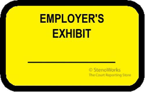EMPLOYERS EXHIBIT Labels Stickers Yellow  492 per pack