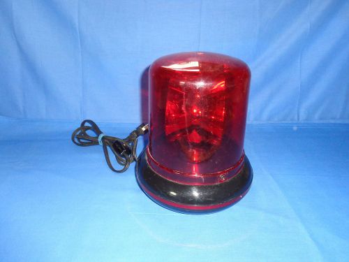 GOOD USED RED ROTATING SIREN LIGHT beacon police party wall mount PLUG IN