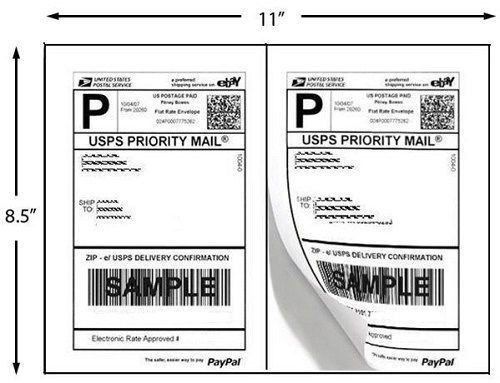 2000 Self Adhesive Shipping Labels 2 Lables Per Sheet for USPS Paypal 8.5x5.5