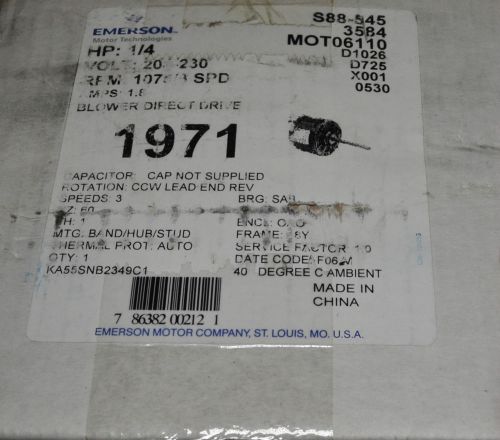 Emerson 1971 Blower Direct Drive Motor  1/4   HP S88-545 MOTO6110 D1026 D725