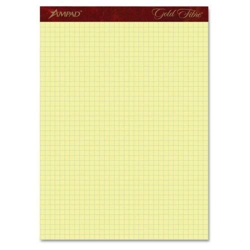 Gold Fibre Canary Quadrille Pad, 8-1/2 x 11-3/4, Canary, 50 Sheets