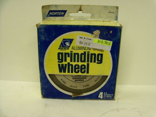 Fine Norton Grinding Wheel 4&#034; X 1&#034; X 1&#034; 6210 RPM  T-45-F Aluminum Oxide