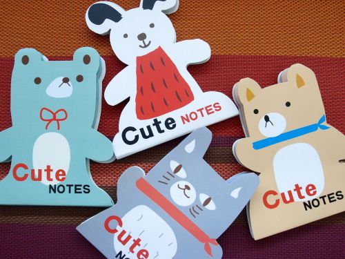 4x animal cute colorful paper note memo message scratch doodle draft pad booklet for sale
