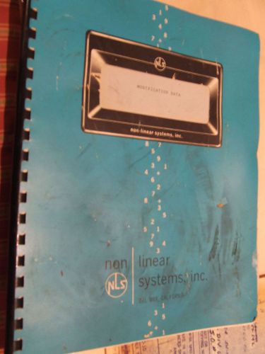 Non-Linear Systems NLS Instruction Manual Mdl 5015 Digital Voltmeter w/schematic