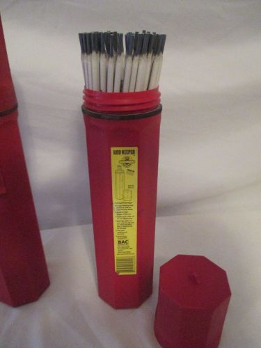 Rod guard 14&#034; welding rod bac red storage canister plus 5 pds 7018 electrodes for sale