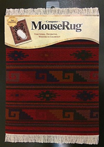 MOUSERUG Mouse Pad&#034; The Deep Red Zapotec-Inspired (ZDR-1), Lextra Fiber Graphics