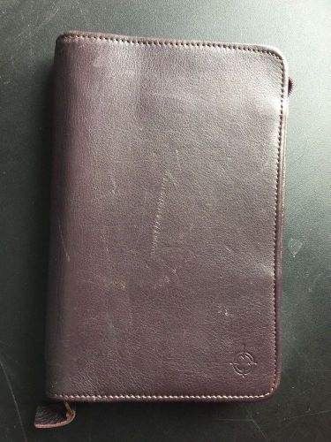 Franklin Covey Pocket Size Burgundy Napa Leather Zipper Binder/Planner