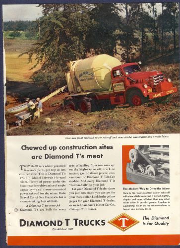 1969 DIAMOND T Trucks advertisement, Bode Gravel CEMENT MIXER