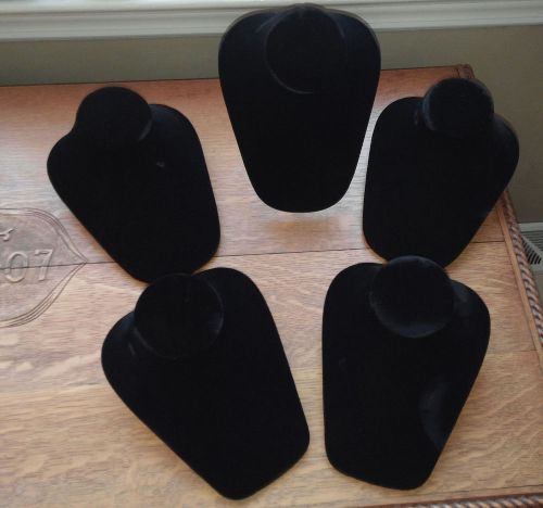 FIVE BLACK VELVET NECKLACE DISPLAY BUSTS