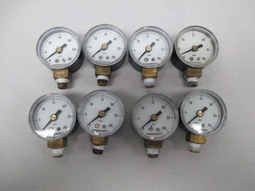 Lot 8 ashcroft 0-30psi 1-5/8in face 1/8in npt gauge d374896 for sale