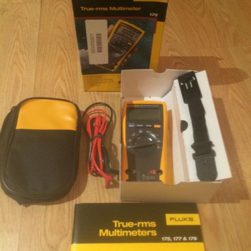 Fluke 175 true rms muiltimeter new open box case &amp; magnetec holder strap &amp; leads for sale