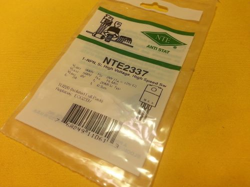NTE NTE2337 Transistor NPN Si HV High Speed Switch TO220 XRef to ECG2337