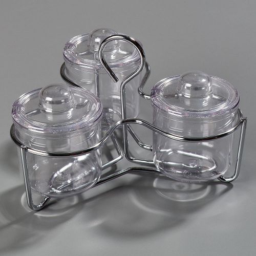 Carlisle Food Service Products Caddy with 3 J-Jars and Lids