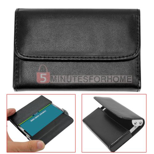 Office Accessory Business Name Credit Card Holder Case Box Keeper Gift Black