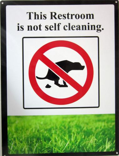 Clean after your dog pet owner humor metal sign for sale