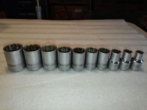 Williams tools 1/2&#034; drive shallow socket set 12 point 10 piece for sale