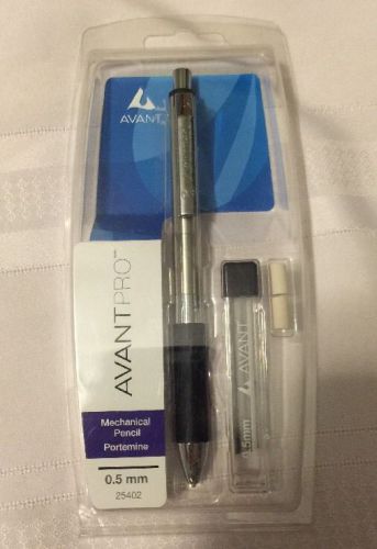 Avant Pro Mechanical Pencil 0.5mm With Lead And Eraser Refills - Silver/Black