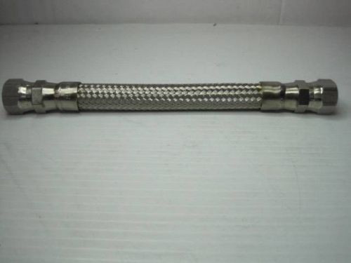 8163 Stainless Steel Braided -08 Hydraulic Hose 9 1/8&#034; Length FREE Ship Cont USA