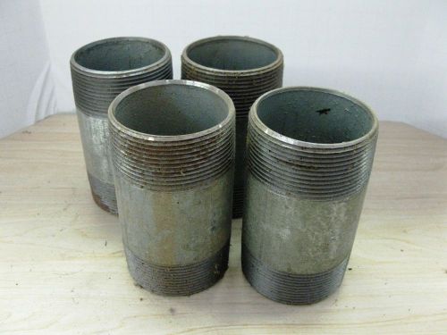 Contractor Bulk Lot 4 Pieces 2&#034; X 4&#034; Galvanized Nipples  Free Shipping!