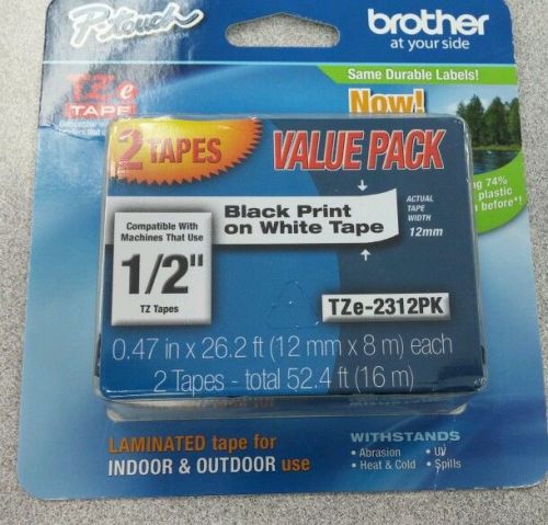 brother black on white tape