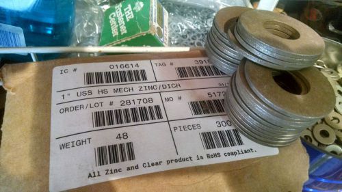 Qty 25 1&#034; grade 8 uss flat washer yellow zinc finish for bolts-thru hardened for sale