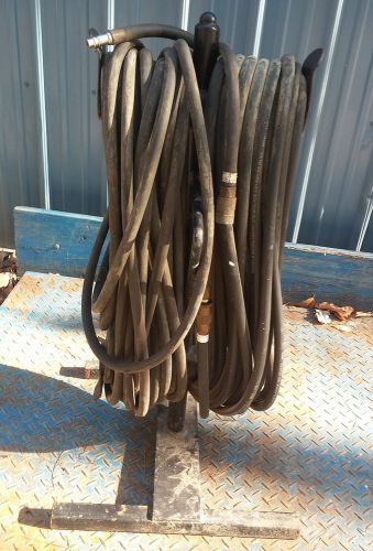 2 - 50&#039; lengths of v20 bullard breathing supply hose w/ storage rack for sale