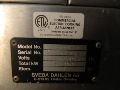 Gemini Sveba Dahlen DC-12 Commercial Electric Single Deck Steam Bakery Oven