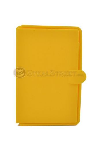 Plastic Snap Closure Credit Card Holder Pocketbook, Mustard Yellow