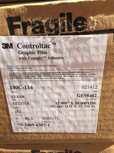 3M CONTROLTAC GRAPHIC FILM WITH COMPLY ADHESIVE - CLEAR - ****NEW****