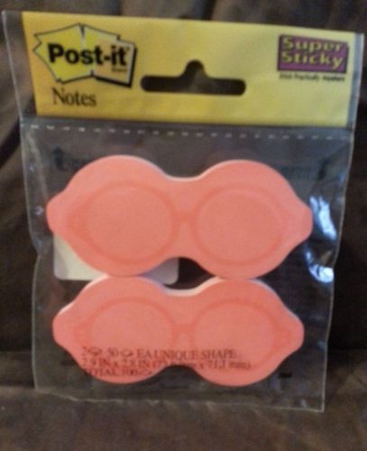 Post-It Notes Super Sticker Red Glasses  2 Pads of 50 Each