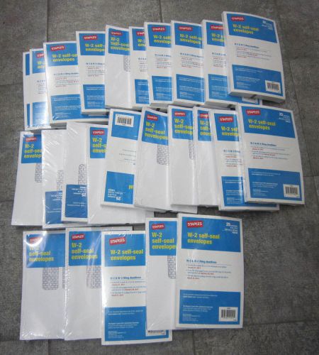 Staples 2014 Tax Forms, W2 Tax Envelope, 25 pack-LOT OF 27 Packs-(675 count)NEW