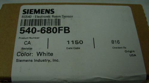 SIEMENS - RS540 HVAC ELECTRONIC ROOM SENSOR (WHITE) 540-680FB  *NEW*
